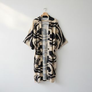 Linen viscose Swirls design B