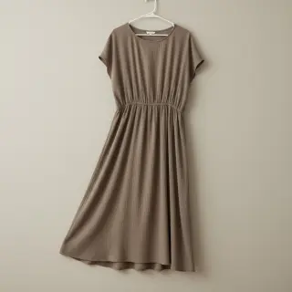 Linen viscose CRINCLE taupe