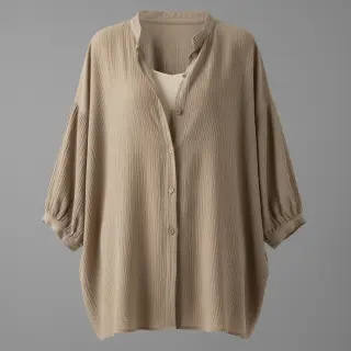 Linen viscose CRINCLE sand