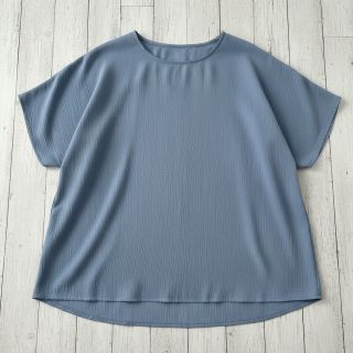 Linen viscose CRINCLE blue shadow