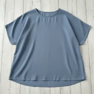 Linen viscose CRINCLE blue shadow