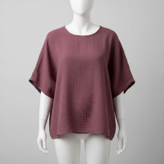 Linen viscose CRINCLE mulberry