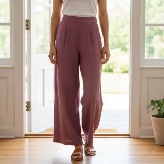 Linen viscose CRINCLE mulberry