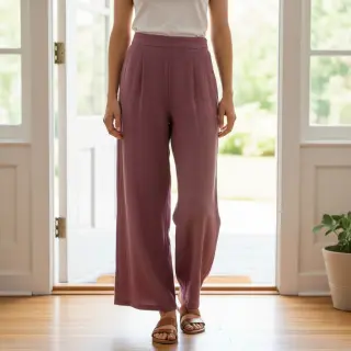Linen viscose CRINCLE mulberry
