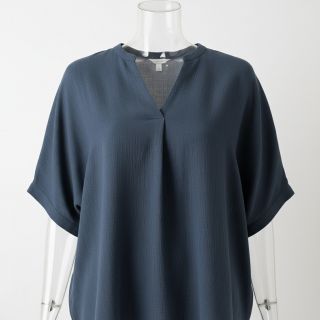 Linen viscose CRINCLE navy