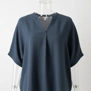 Linen viscose CRINCLE navy
