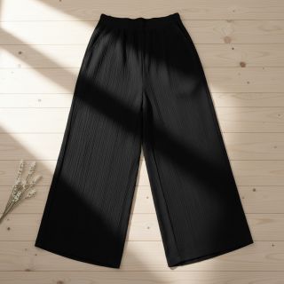 Linen viscose CRINCLE black