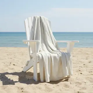 Linen viscose CRINCLE off white