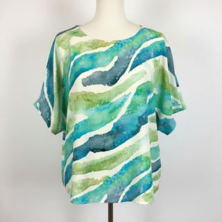 Viscose SATIN Chloe blue digital print