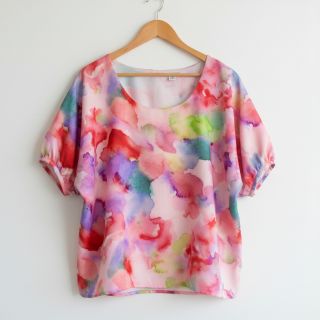 Viscose SATIN Ambre pink digital print