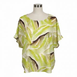 Viscose SATIN Chloe green digital print