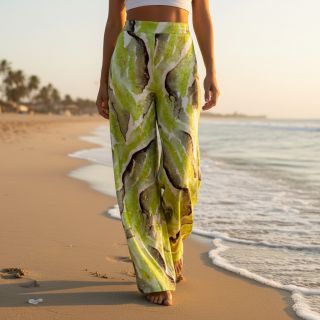 Viscose SATIN Chloe green digital print