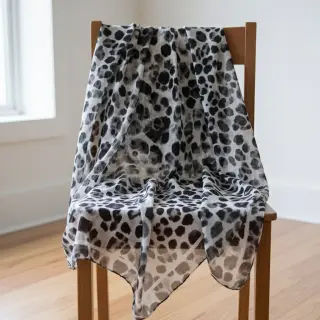 Viscose SATIN Animal skin black digital print
