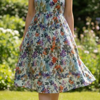 Viscose SATIN Flowie Kin off white digital print