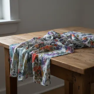 Viscose SATIN Flowie Kin off white digital print
