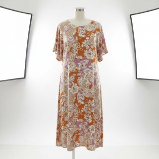 Viscose SATIN Flowie Noe orange digital print