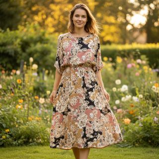 Viscose SATIN Flowie Noe black digital print