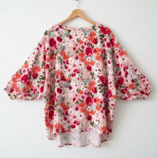 Viscose SATIN Red flowers digital print