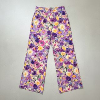 Viscose SATIN Lavender flowers digital print