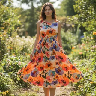Viscose RADIANCE Flower Nina digital print