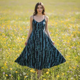 Viscose RADIANCE Imagine blue digital print