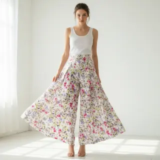 Viscose RADIANCE Flower Uma white digital print