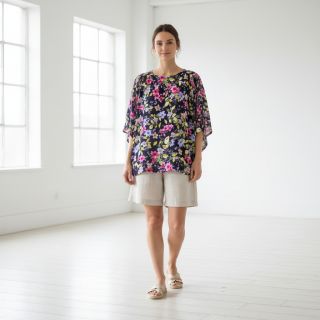 Viscose RADIANCE Flower Uma navy digital print