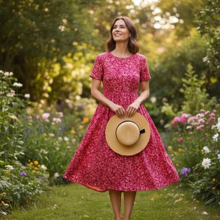 Viscose RADIANCE Moana dark red digital print