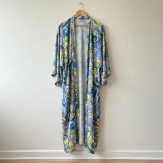 Viscose RADIANCE Abstract paisley blue digital print