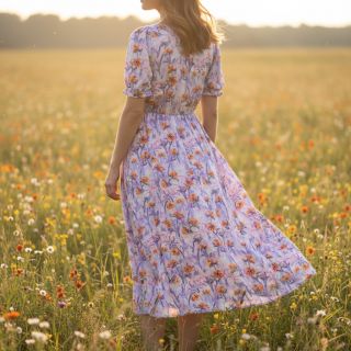 Viscose RADIANCE Dried flower digital print