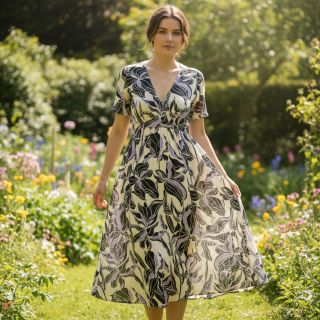 Viscose ROSELLA STRETCH Flowers