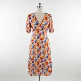 Viscose RAYON POPLIN Leafs design D digital print
