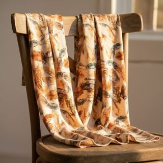 Viscose RAYON POPLIN Feathers design C digital print