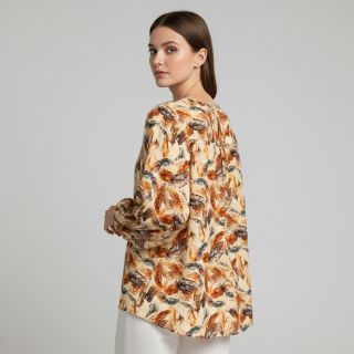 Viscose RAYON POPLIN Feathers design C digital print