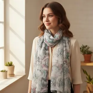 Viscose RAYON POPLIN Patchwork pattern design B digital print