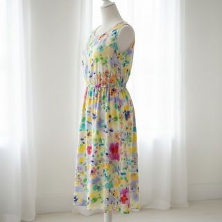 Viscose STRETCH Watercolour flowers design B digital print