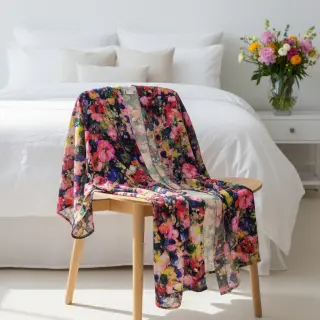 Viscose LUREX Abstract navy digital print