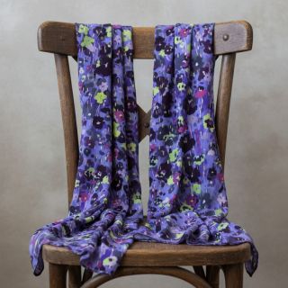 Viscose LUREX Dark night flowers digital print