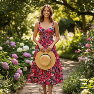 Viscose LUREX Pink flowers digital print