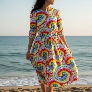 Viscose Retro fun design C digital print