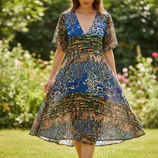 Viscose Dimulti dark blue digital print