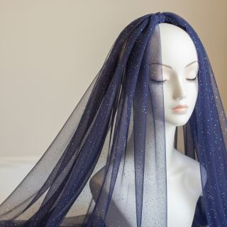 Tulle netting ROYAL MULTI FOIL navy