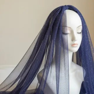 Tulle netting ROYAL MULTI FOIL navy