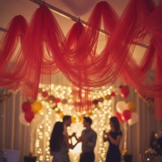 Tulle netting red 160 cm