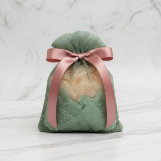 Tulle netting ROYAL SPARKLE old green gold