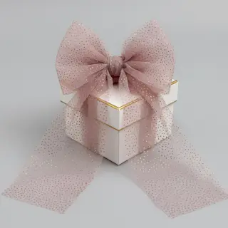 Tulle netting ROYAL SPARKLE old blush gold