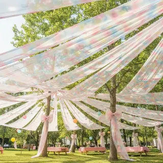 Tulle netting Rainbow design H