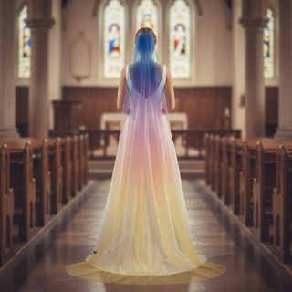 Tulle netting Rainbow design C