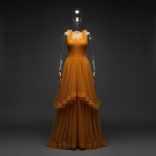 Tulle netting ochre 160 cm