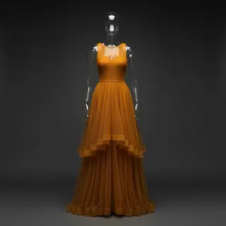 Tulle netting ochre 160 cm